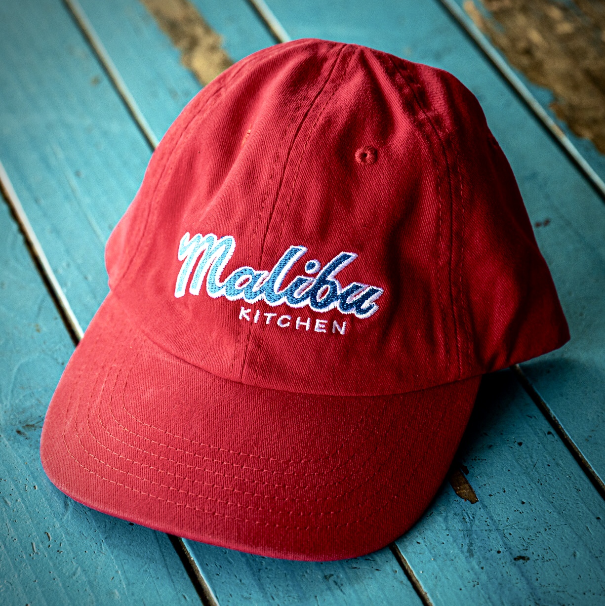 Red Washed Distressed Cap
