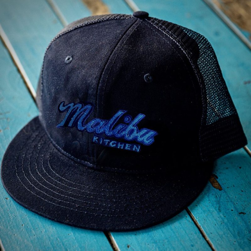 Navy Blue Trucker Mesh Cap with Blue Outline