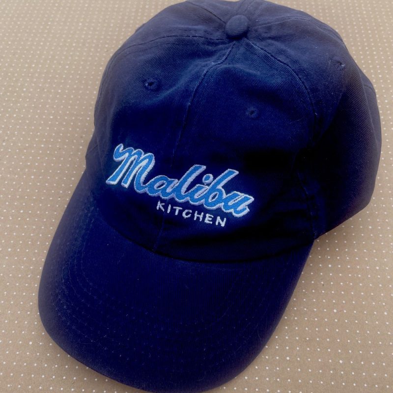 Navy Blue Washed Distressed Cap with White Outline Logo